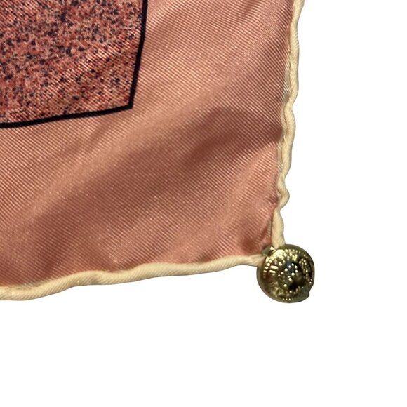 Vintage Tiziano Roma Silk Scarf Bessi Tag Italy Pink Gray Leaves 30in Square - Picture 10 of 16